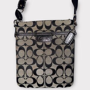 Coach Black and Gray Signature Crossbody Bag